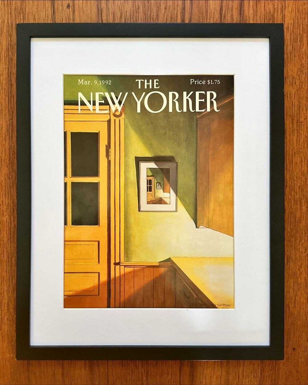 Framed 1992 The New Yorker March 9 Gretchen Dow Simpson Back Door